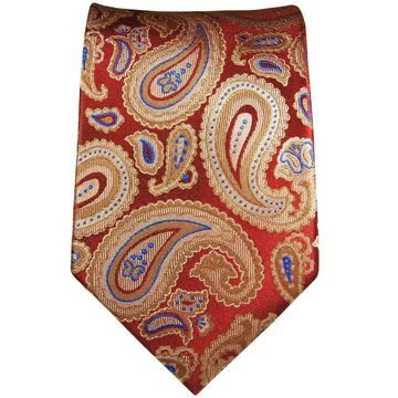 Paul Malone Krawatte Elegante Seidenkrawatte Herren Schlips paisley brokat 100% Seide Schmal (6cm), rot beige blau 2066