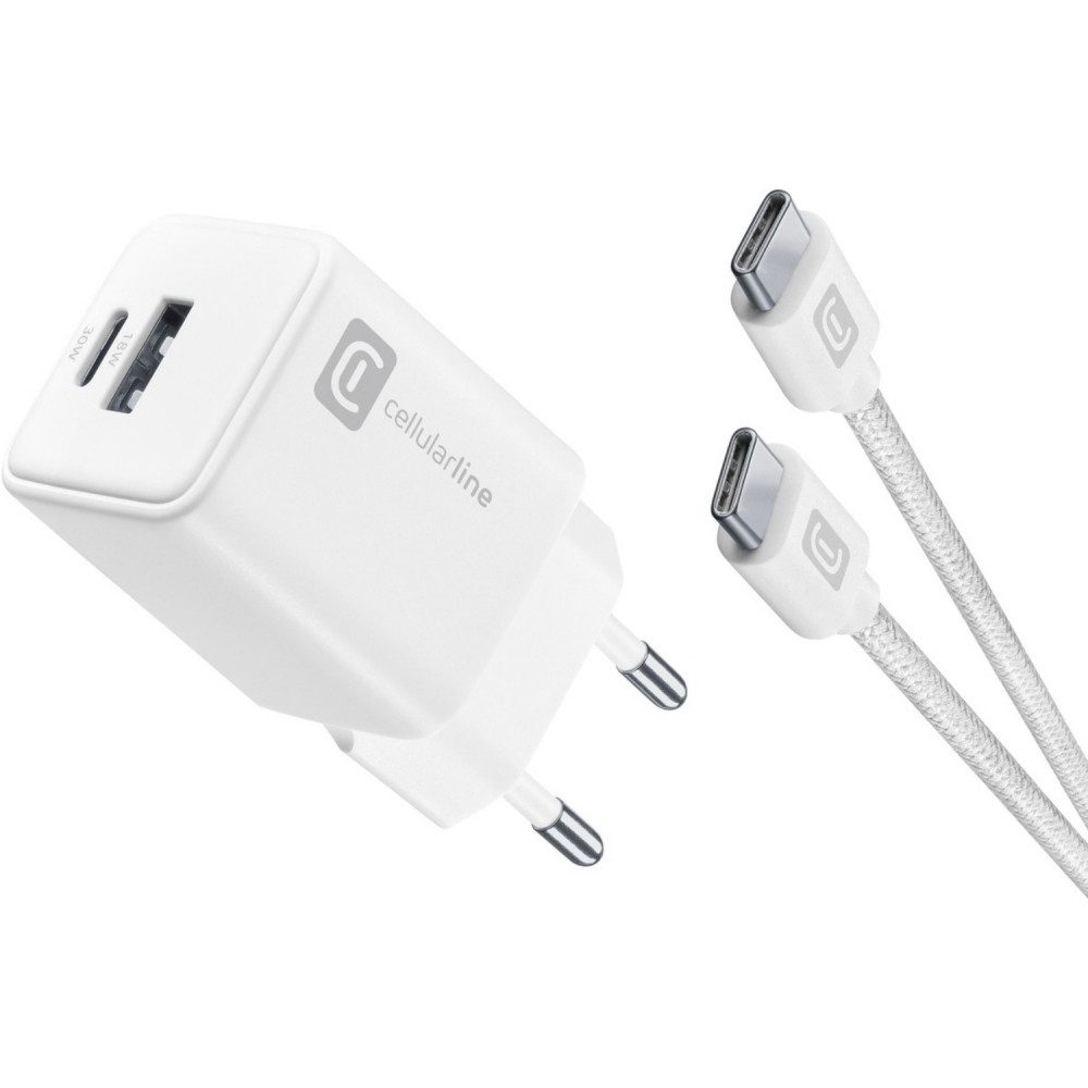 Cellularline ACHKITC2CGAN30TABW hochwertiges Zubehör in Grau Autoladekabel