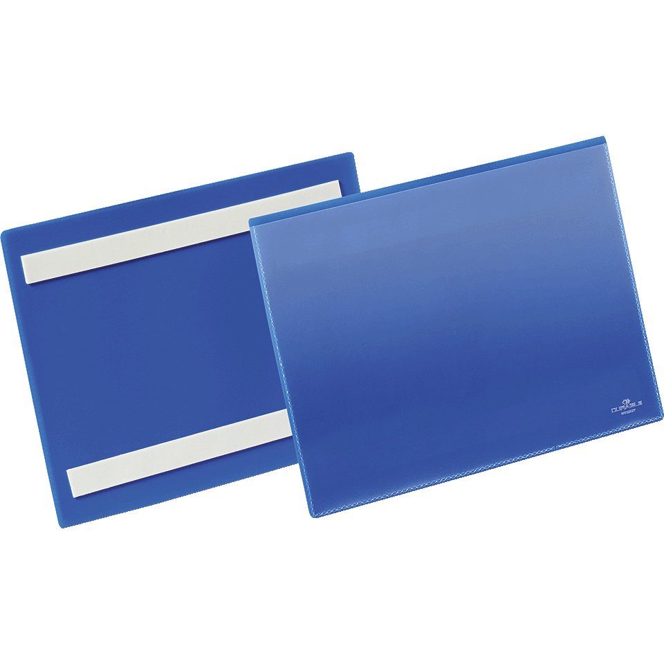 König Werbeanlagen Zeitungsständer DURABLE Kennzeichnungstasche, selbstklebend, blau/transparent, 210x148mm (A5), 50/VE