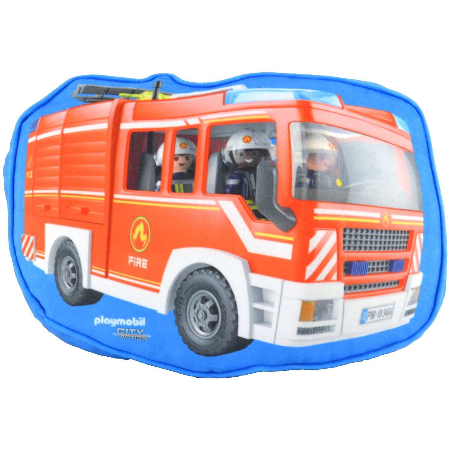 United Labels® Dekokissen Playmobil Kissen - City Action Feuerwehr Plüsch  Dekokissen Sitzkissen Zierkissen 32 x 36 x 10 cm