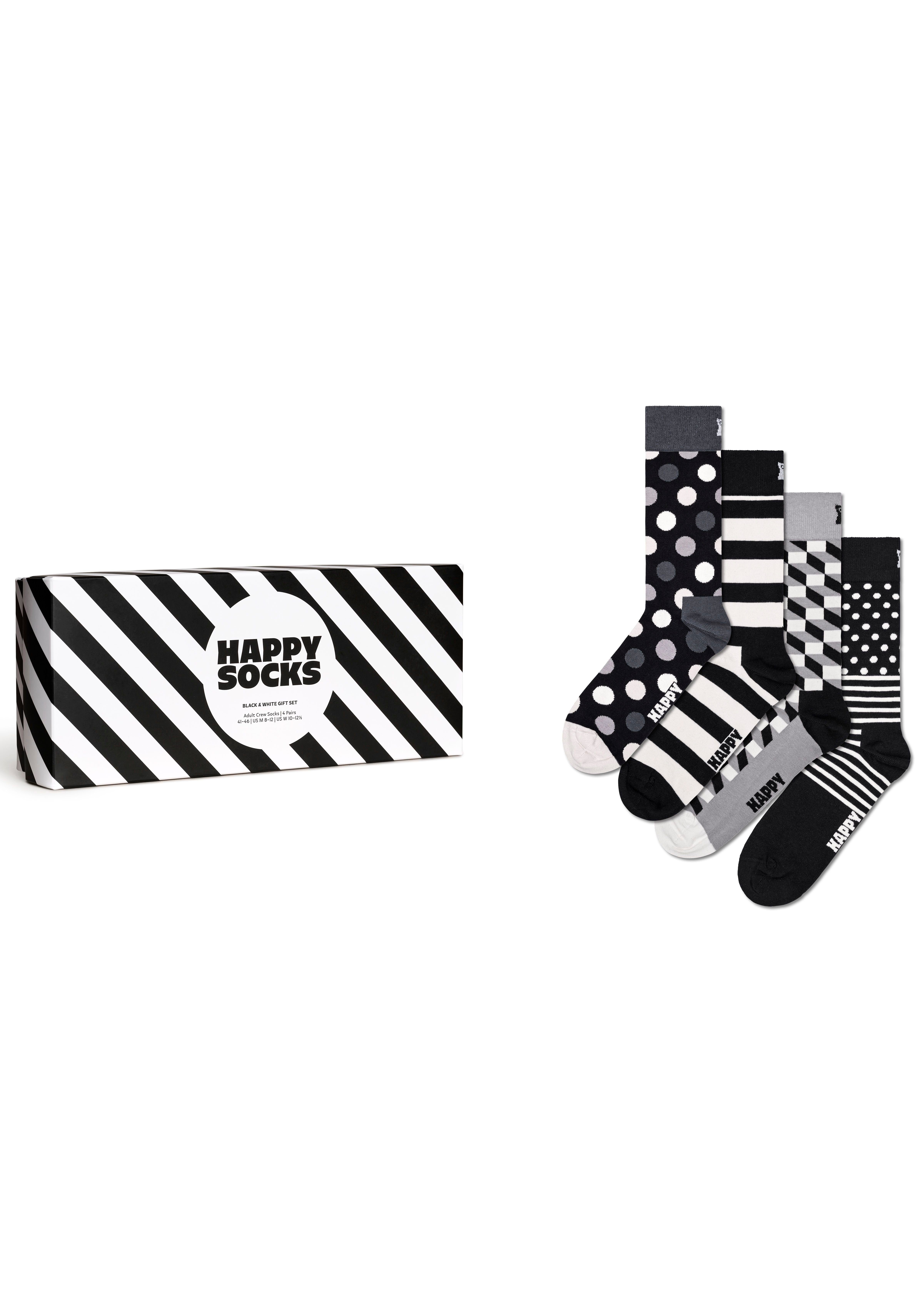 Happy Socks Socken (Packung, & Socks Set Black 4-Paar) Gift Classic White