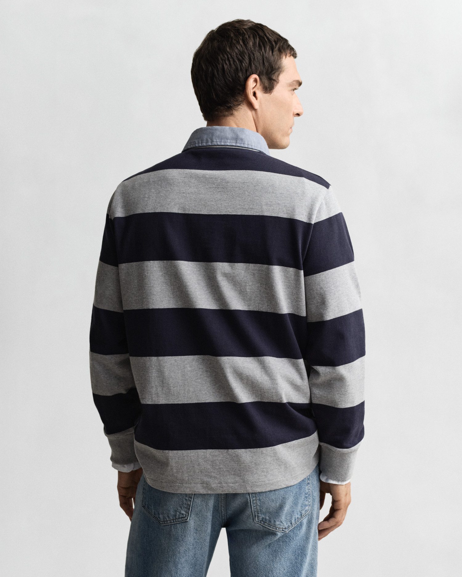 Gant Langarm-Poloshirt REG CHAMBRAY STRIPE HEAVY RUGGER