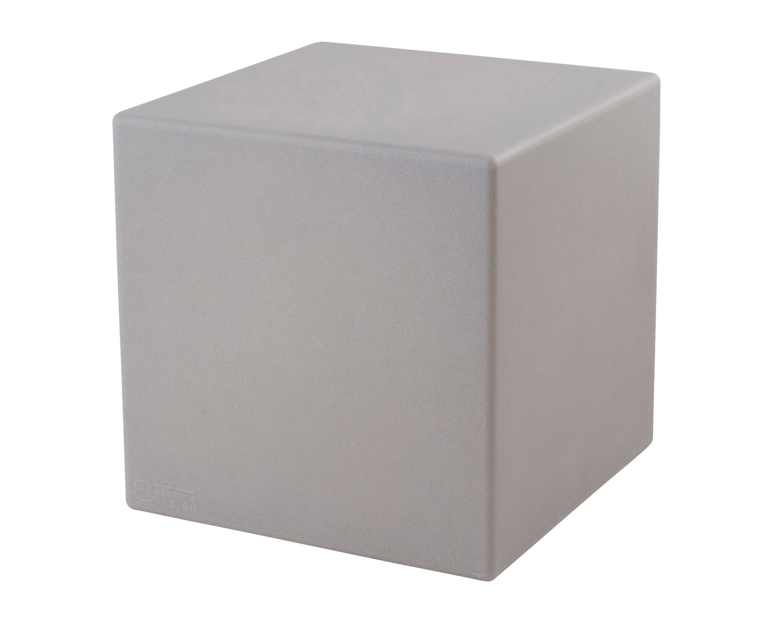8 seasons design LED Würfel Shining Cube, LED WW, LED wechselbar, Warmweiß, 33 cm grau für In- und Outdoor Grey