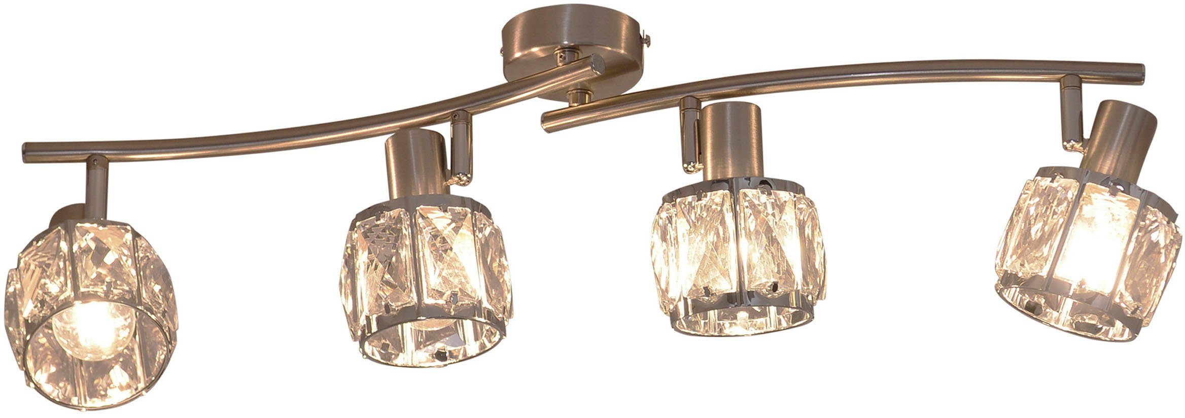 näve LED Deckenspot Josefa, LED fest integriert, Warmweiß, Schirme aus facettiertem Glas, inkl. LED-Leuchtmittel in Warmweiß