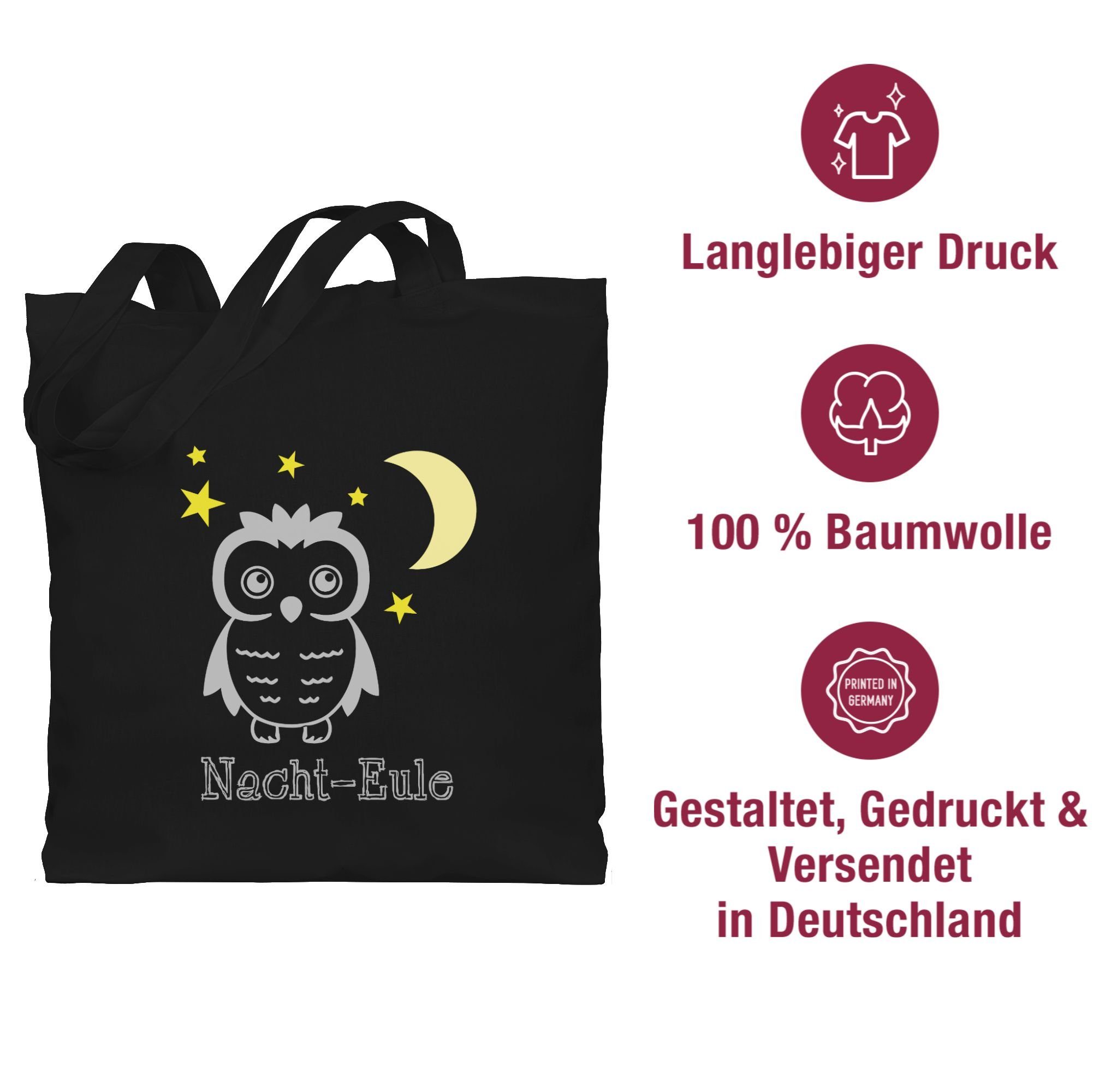 Schwarz Deko Fuchs Umhängetasche 1 Shirtracer & Nacht-Eule, Eulen