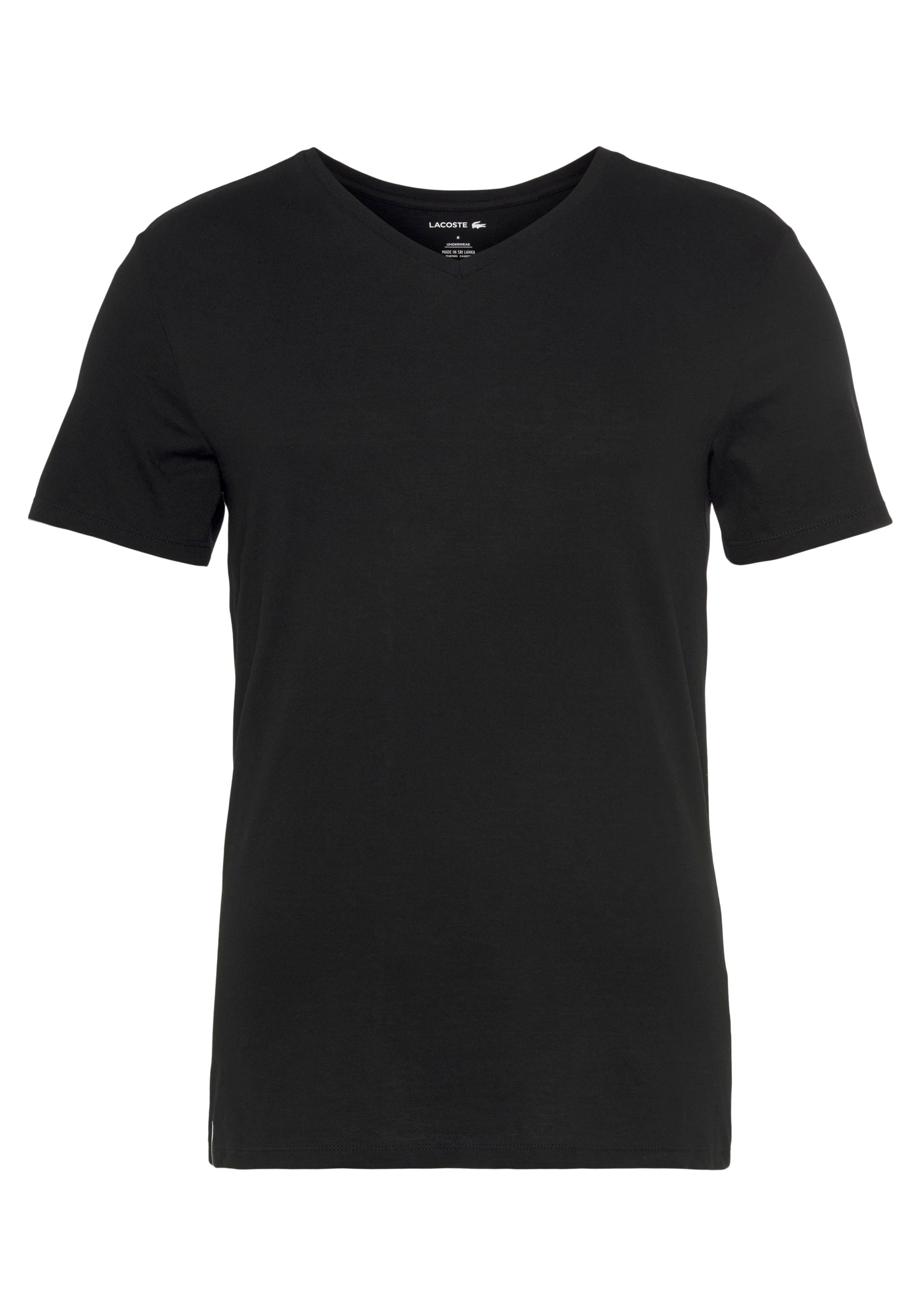 Lacoste V-Shirt (Packung, 3er-Pack) im Look black unifarbenen