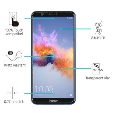 CoolGadget Schutzfolie Panzerfolie für Honor 7X, (9H Härtegrad, 2x Schutzglas, 1xReinigungset), Displayfolie Panzer Schutzfolie 2 Stück für Honor 7X Glas Folie