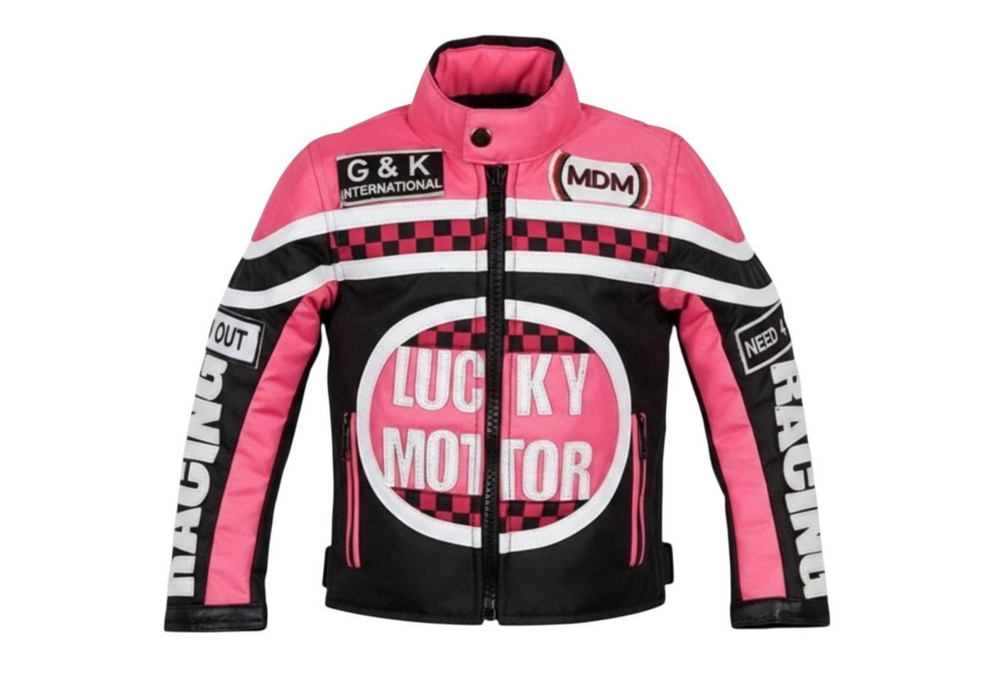 MDM Motorradjacke Kinder Motorradjacke Racing Stil mit Protektoren (Kinder Motorradjacke im Racing Stil mit Protektoren) Kinder Motorradjacke im Racing Stil, 500D Textil