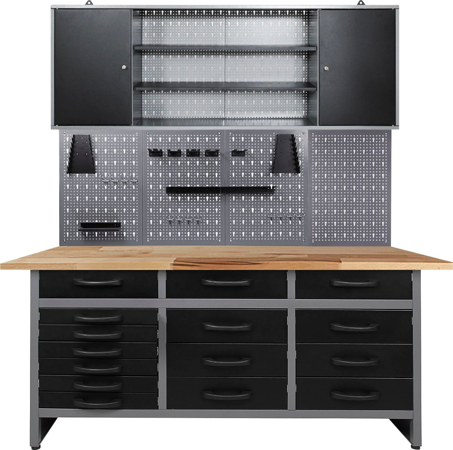 ONDIS24 Werkstatt-Set Konny, 160 cm, höhenverstellbar, inkl. Hakenset