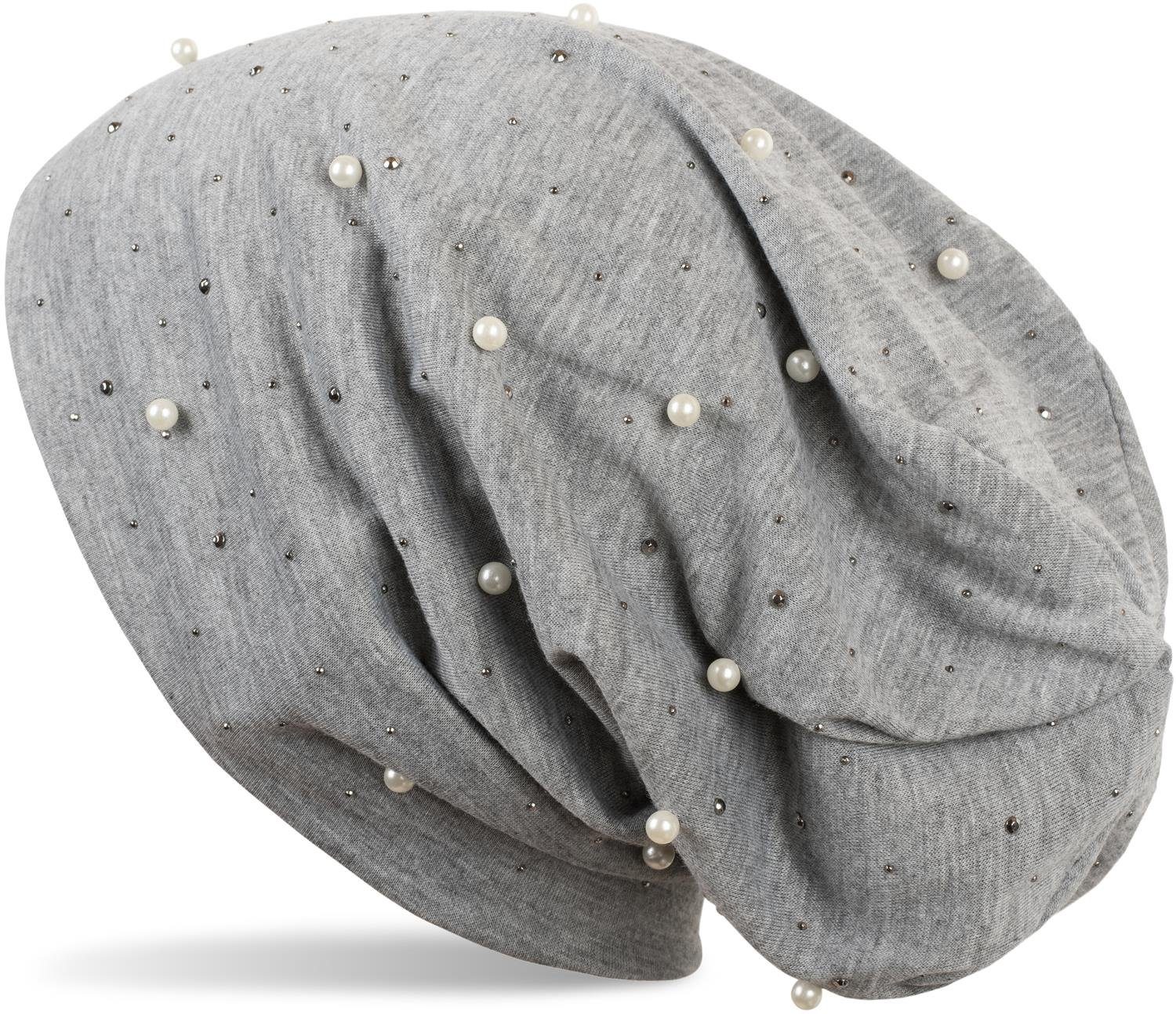 Beanie Beanie mit Perlen und Strass Nieten