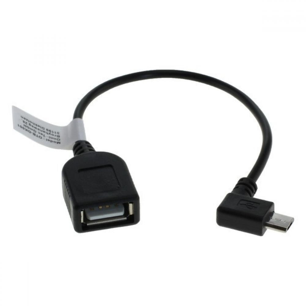 OTB USB 2.0 Hi-Speed OTG Adapterkabel, A-Buchse - Micro B-Stecker 90° USB-Kabel, (15 cm)