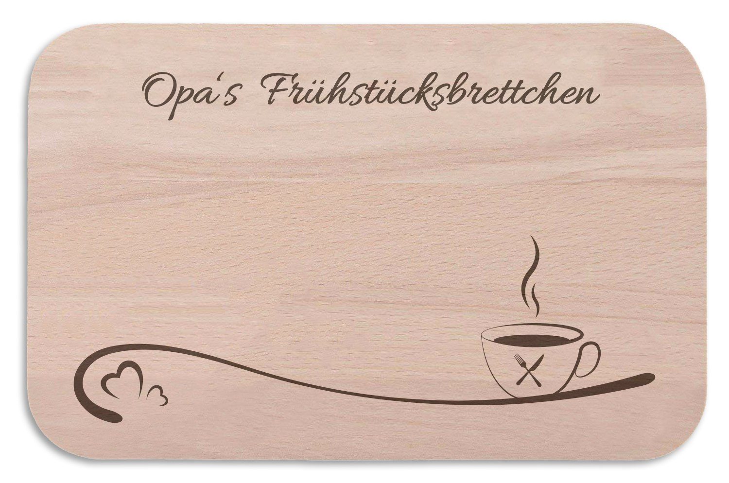 GRAVURZEILE Schneidebrett Frühstücksbrettchen Opa´s Frühstücksbrettchen -, Buchenholz, (Kein Set)