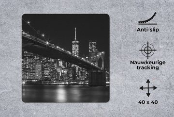 MuchoWow Gaming Mauspad New York - Brooklyn - Brücke (1-St), Mousepad mit Rutschfester Unterseite, Gaming, 40x40 cm, XXL, Großes