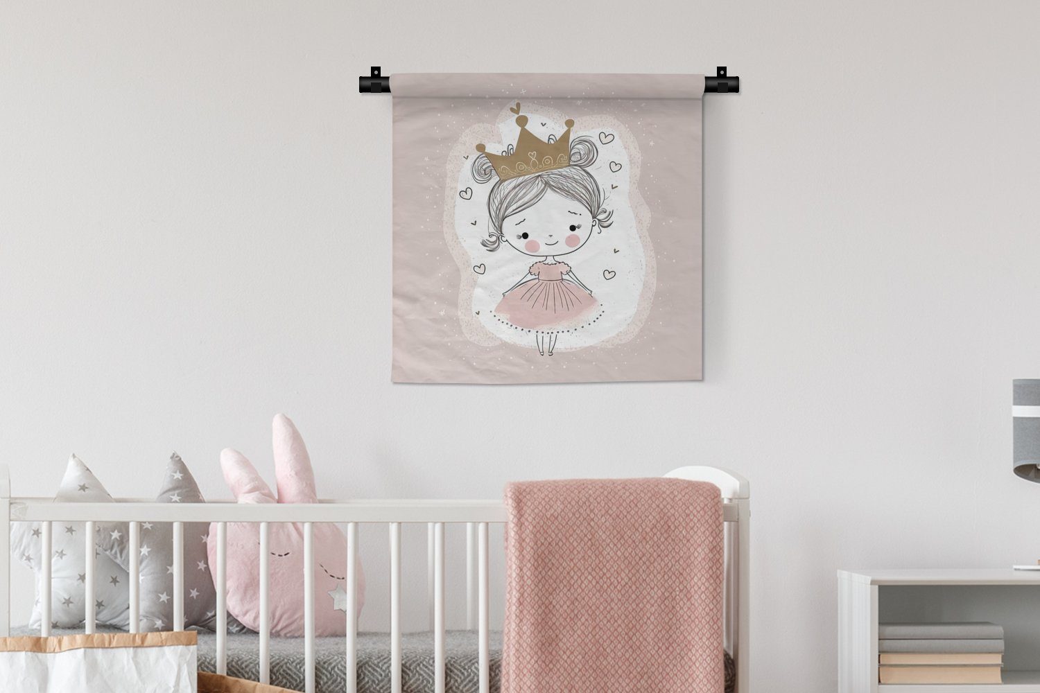 MuchoWow Wanddekoobjekt Prinzessin - Wandbehang, Kleid für Wanddeko Kinder - Mädchen, Kleid, Kinderzimmer Wohnzimmer, - Schlafzimmer