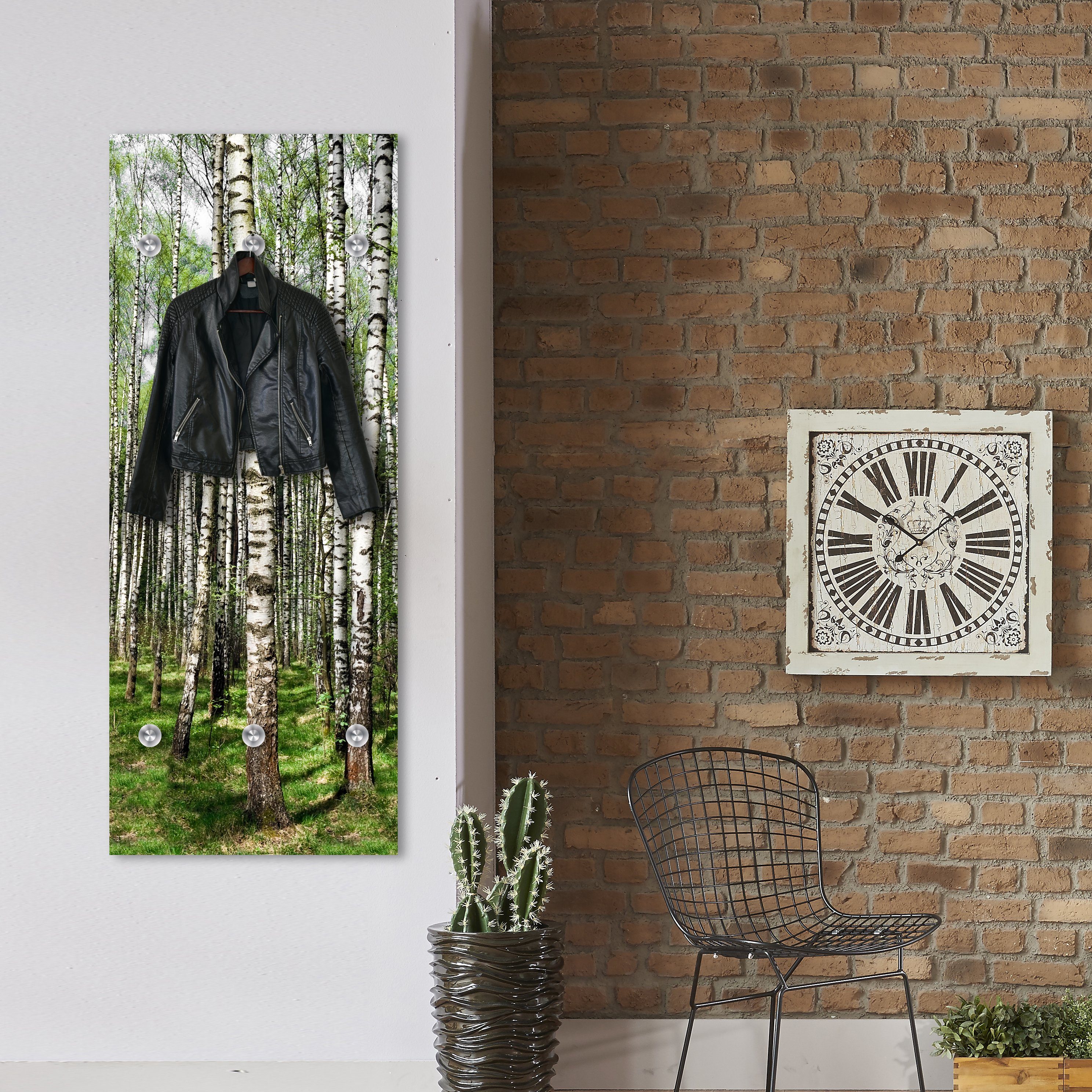 queence Wandgarderobe Birke - Garderobe aus hochwertigem Acrylglas Bäume, W günstig online kaufen