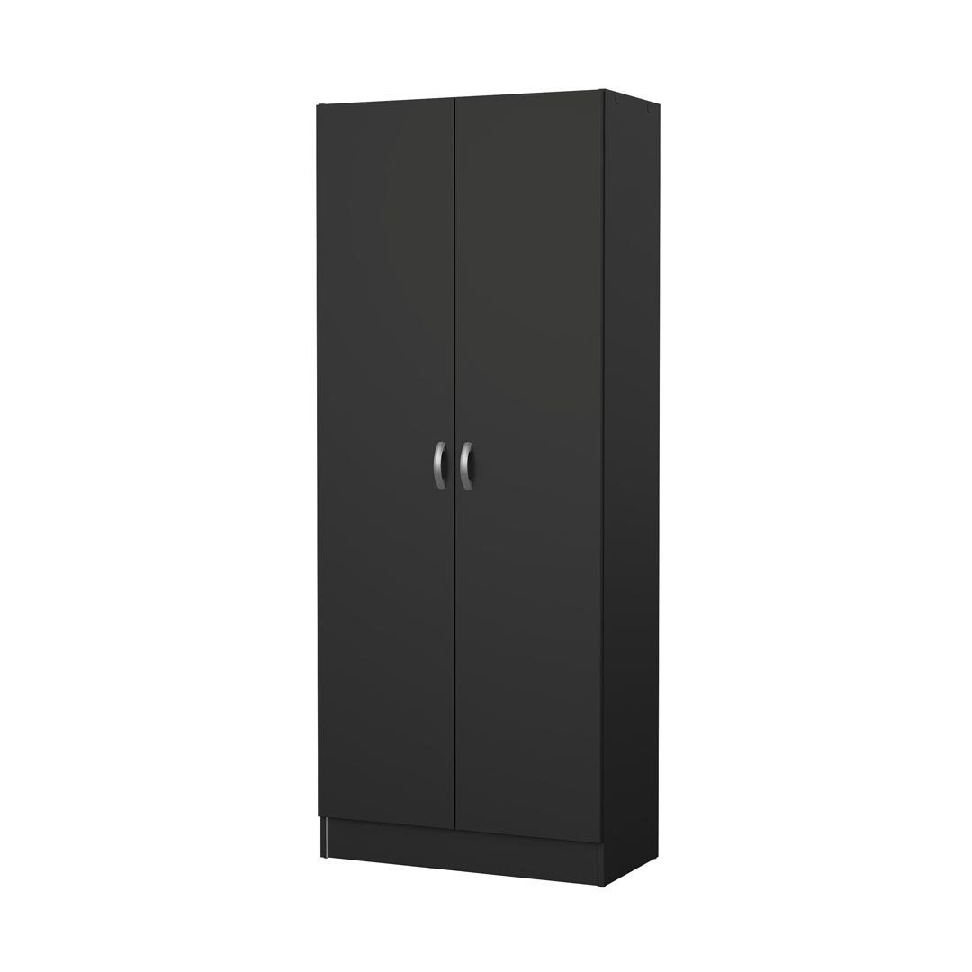 ebuy24 Kleiderschrank Fox Kleiderschrank 2 Türen mattschwarz. günstig online kaufen