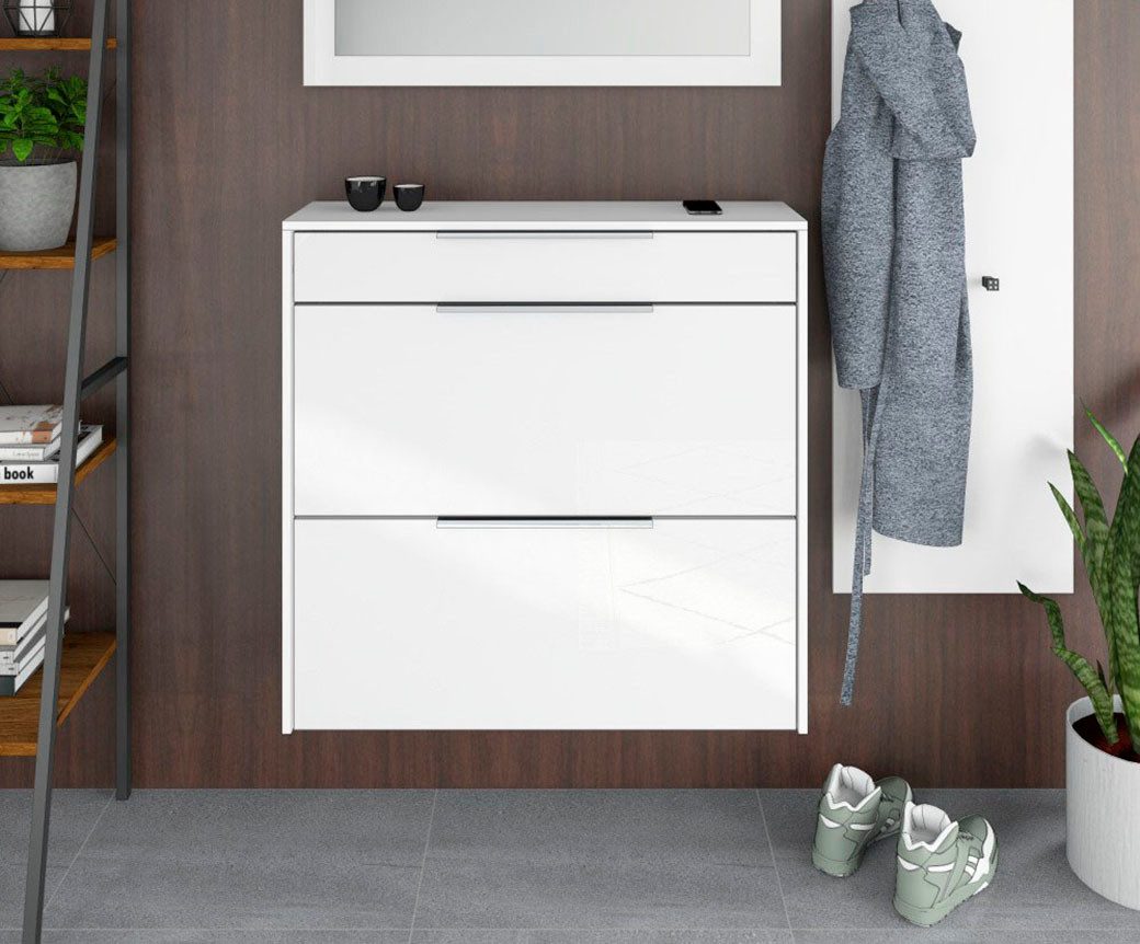 borchardt Möbel Schuhschrank Oliva Wandmontage, stehende Montage & Glasböden unter Mehr aus der Serie