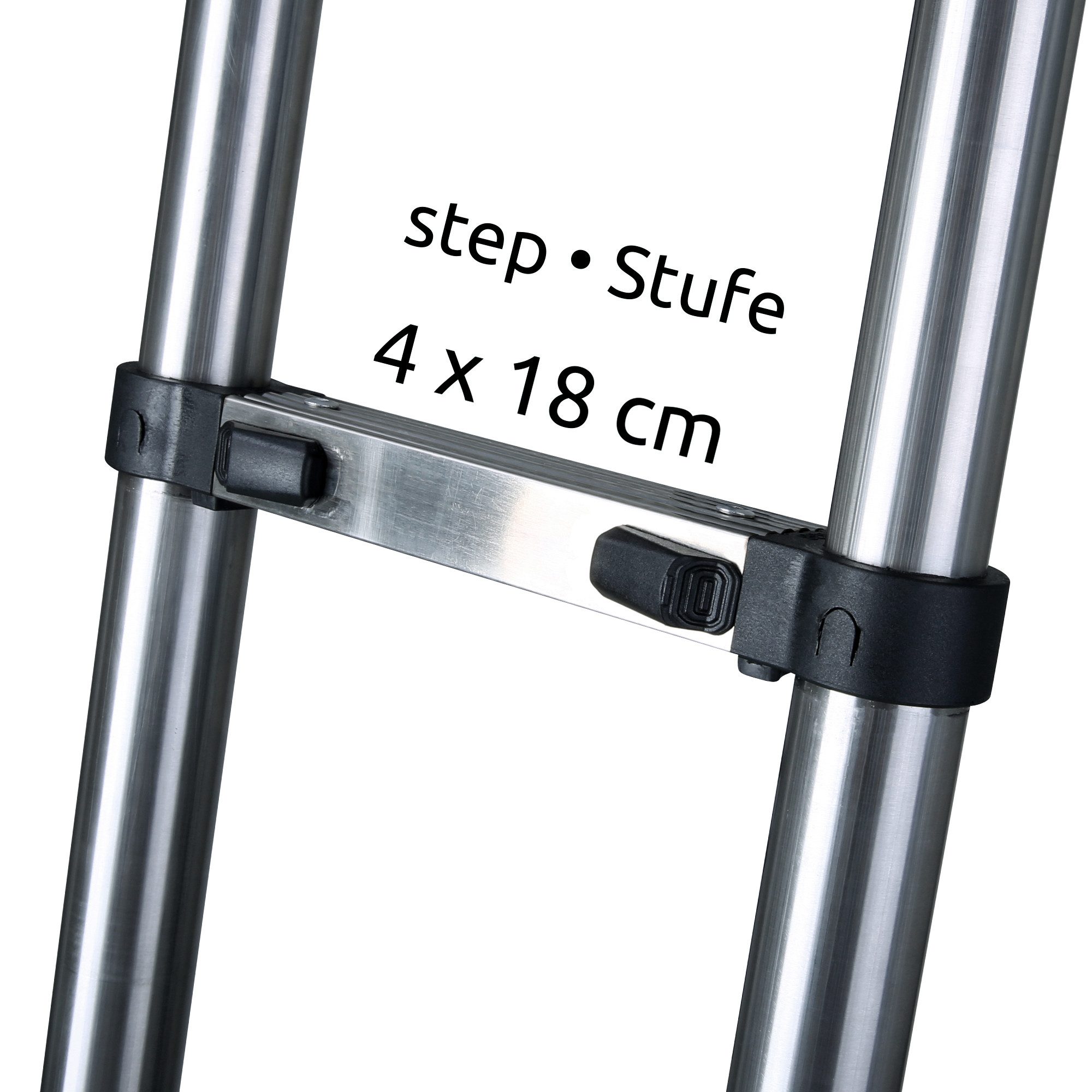 yourGEAR Teleskopleiter your GEAR Pescara - 2 m Teleskopleiter, schmal, ideal für Aufstelldach – Bild 4 von 5