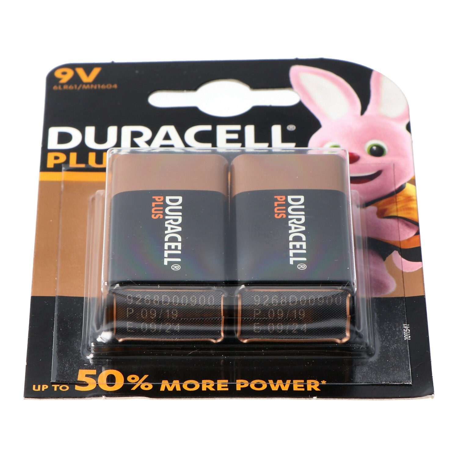 Duracell Duracell MN1604 Plus Power 9V Alkaline Batterie E-Block 6LR61 im 2er Batterie, (9,0 V)