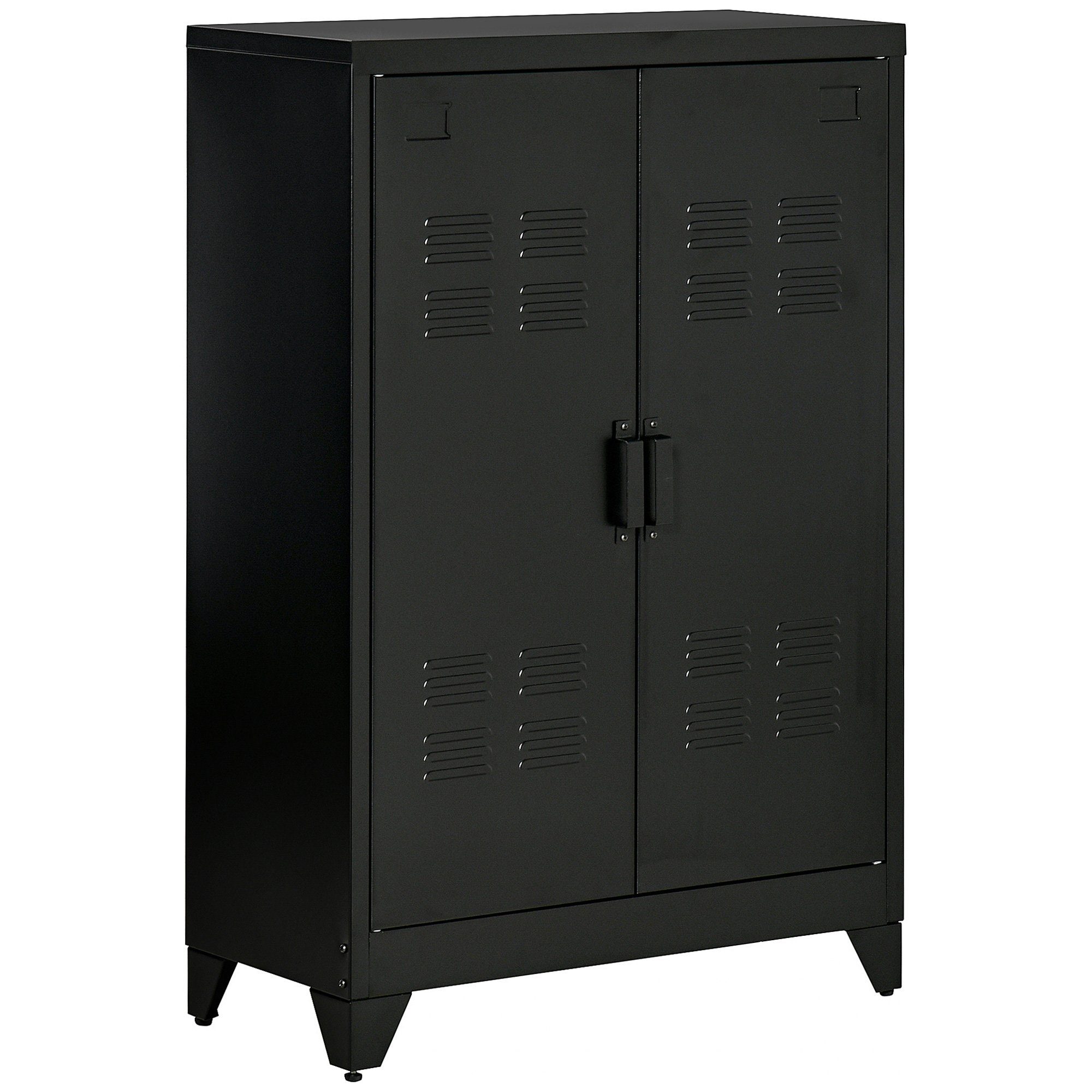 HOMCOM Sideboard Aktenschrank mit Lamellentüren (Aufbewahrungsschrank, günstig online kaufen