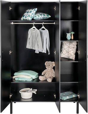 Schardt Babyzimmer-Komplettset Camiel Black, (3-St., Kinderbett, Schrank, Wickelkommode), mit Kinderbett mit Umbauseiten, 3-trg. Schrank und Wickelkommode