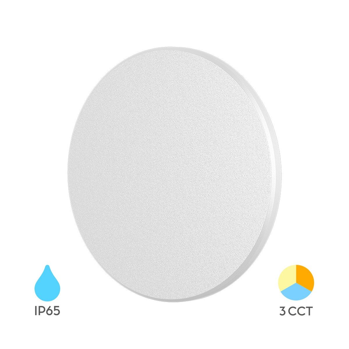 Braytron LED Wandleuchte 10W Designer Deckenleuchte rund indirekte Beleuchtung IP65 18cm, LED fest integriert, Neutralweiß, Kaltweiß, Warmweiß, Energieeffizient, Flimmerfrei, Langlebig, Spritzwassergeschützt, 3CCT