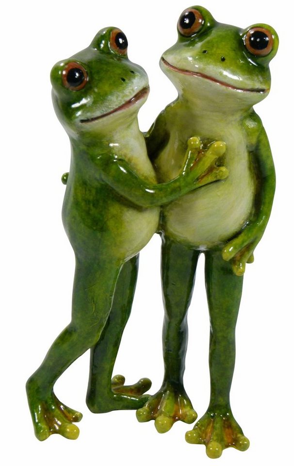 GlasArt Tierfigur Frosch Paar 15,5cm hoch grün Liebespaar Figur Frühling  Sommer Dekofigur Dekotiere (1 St), Bunt