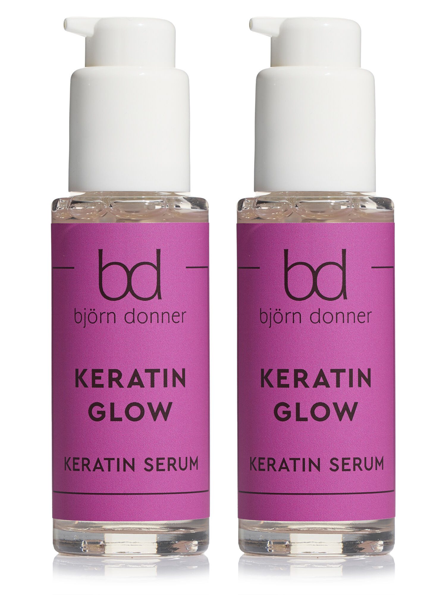 Björn Donner Haarserum KERATIN GLOW Duo mit Keratin & Panthenol, 2-tlg., 2 x 50ml, Aufbaupflege gegen Haarbruch & Spliss, für Glanz und kräftigeres Haar