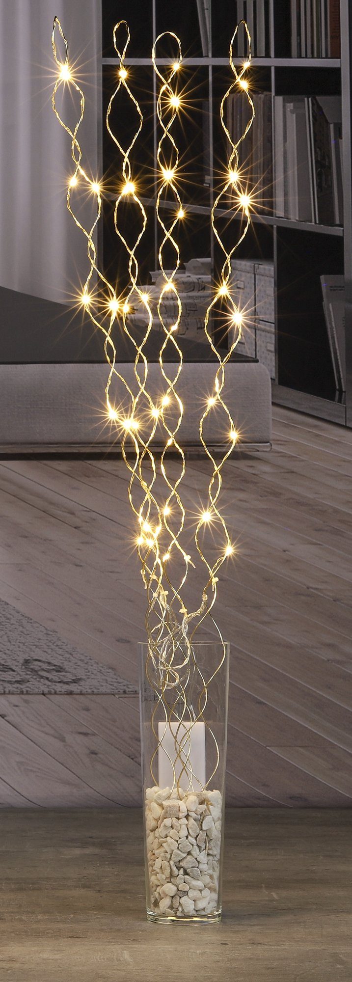 bonsport Leuchtzweig LED Lichterzweige mit 40 LEDs, 90 cm Gold