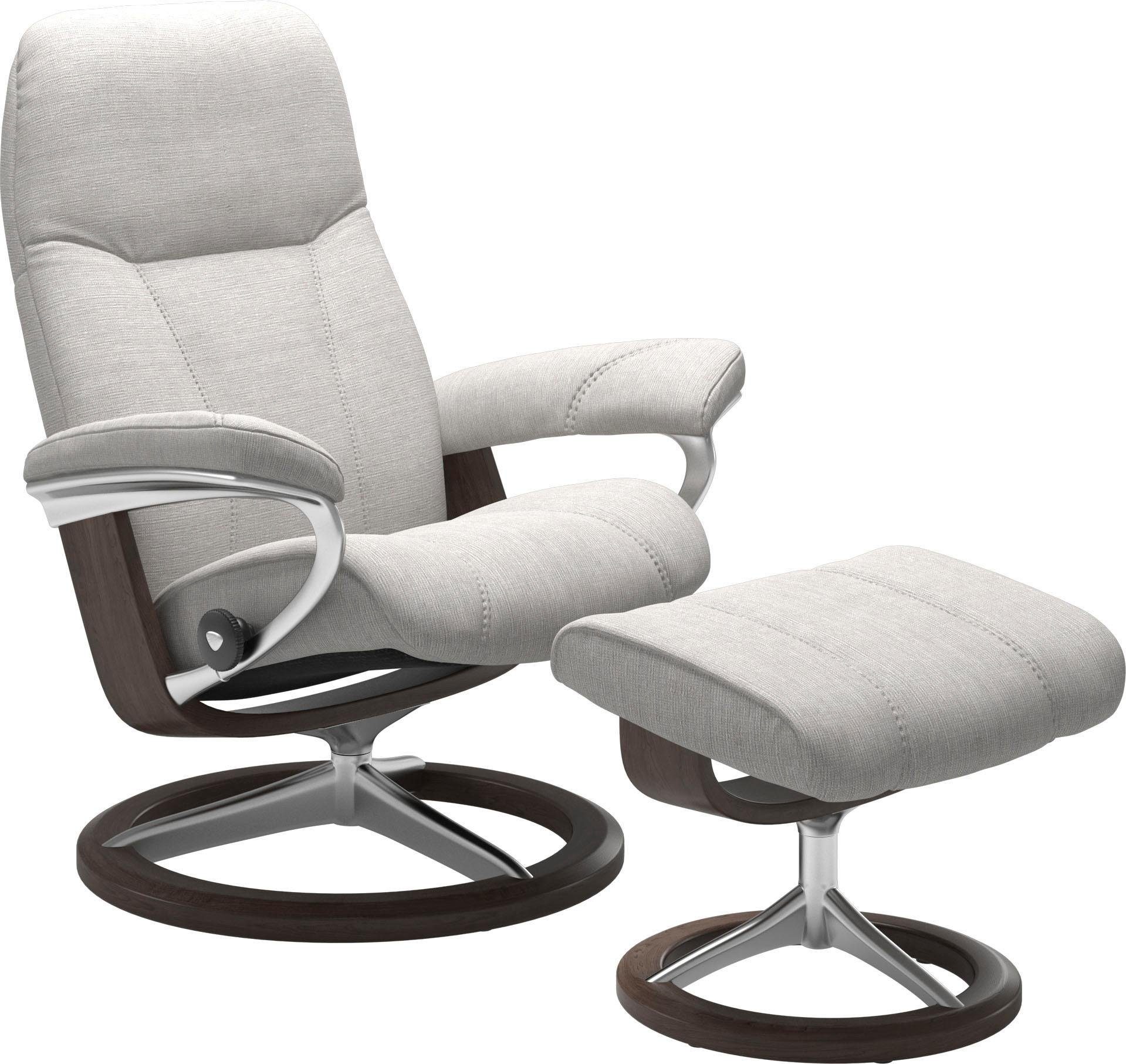 mit Hocker, mit Relaxsessel Base, mit Größe Gestell (Set, Relaxsessel M, Consul Stressless® Wenge Hocker), Signature