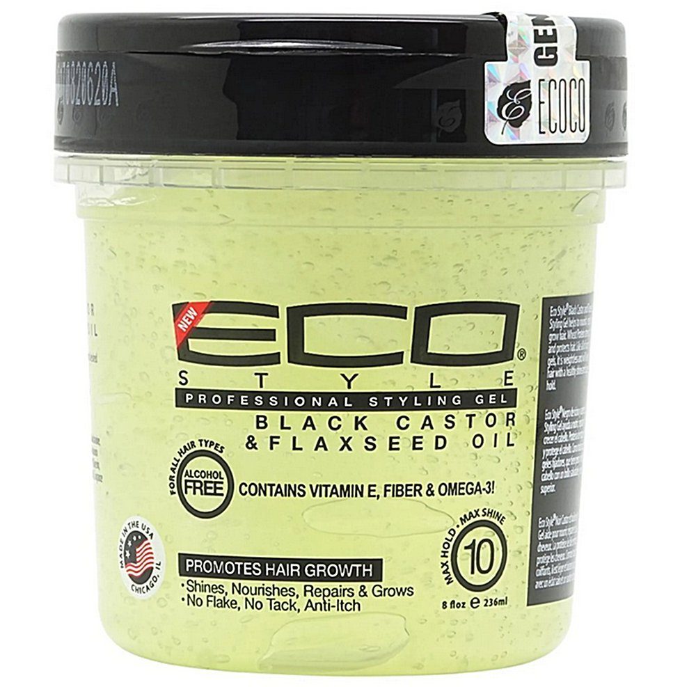 Haargel Eco Style Professional Styling Gel Black Castor & Flaxseed Oil 236ml