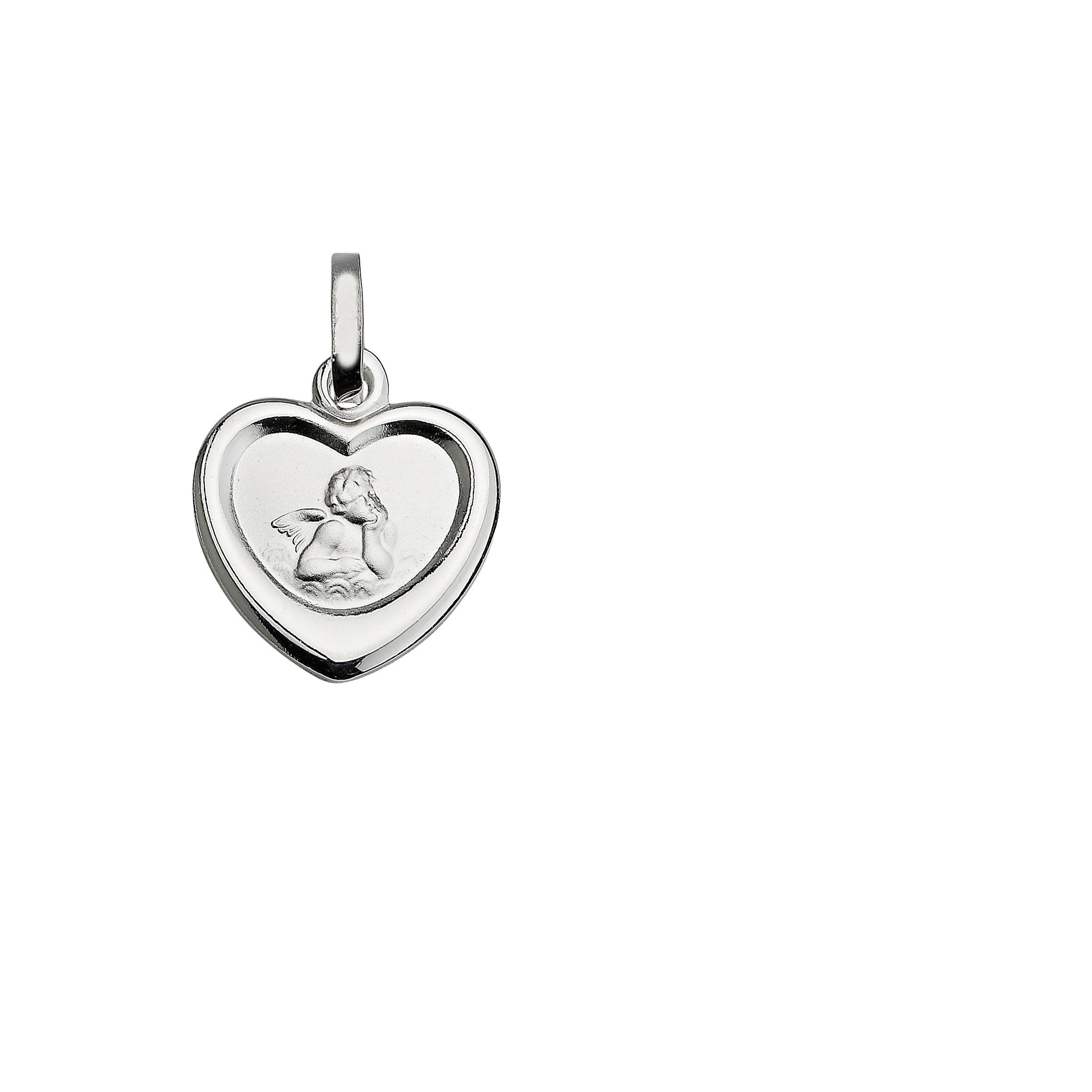 Firetti Kettenanhänger Schmuck Geschenk Silber 925 Halsschmuck Anhänger Herz mit Engelmotiv