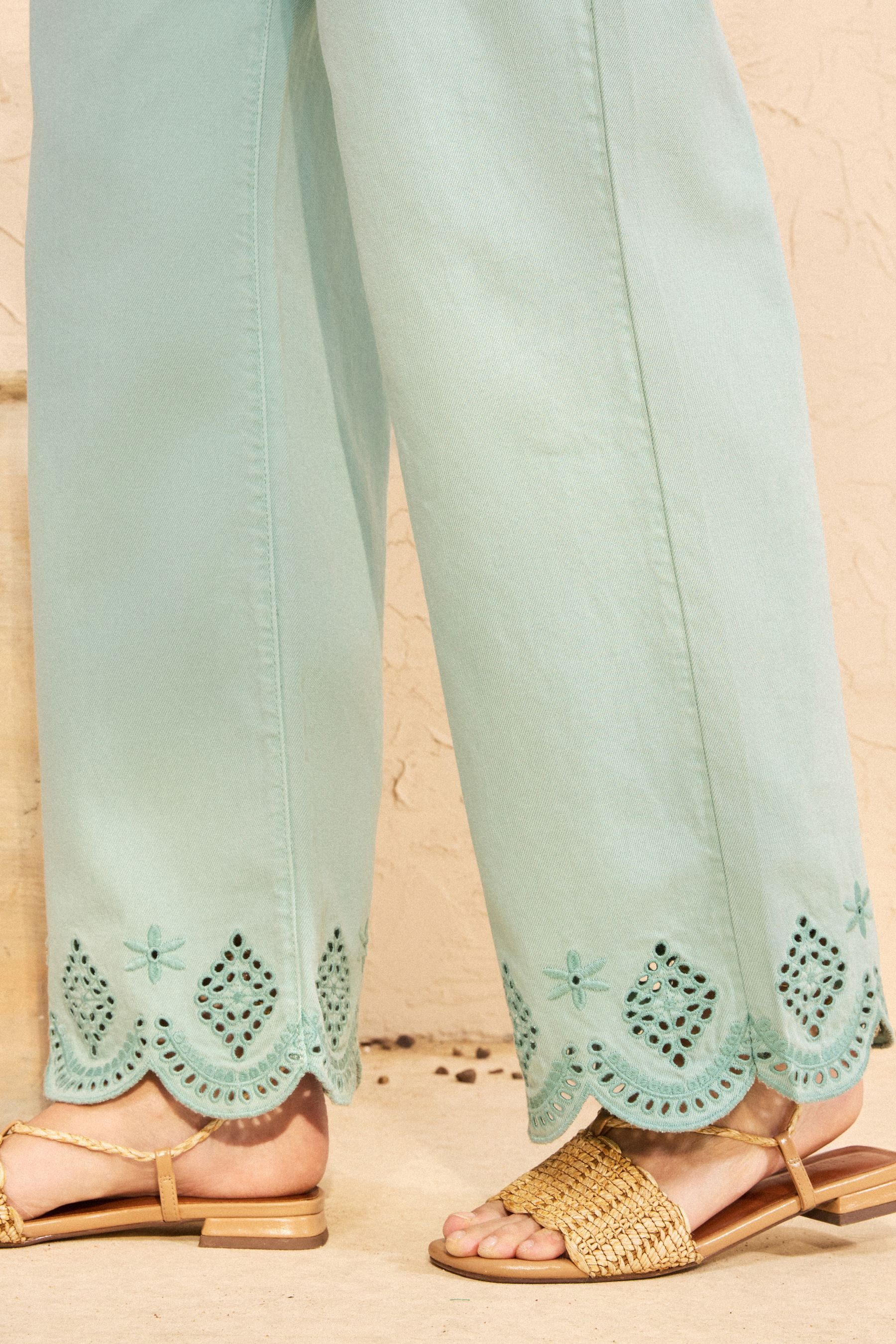 Love & Roses Weite Jeans Love & Roses verkürzte Jeans mit weitem Bein (1-tlg)