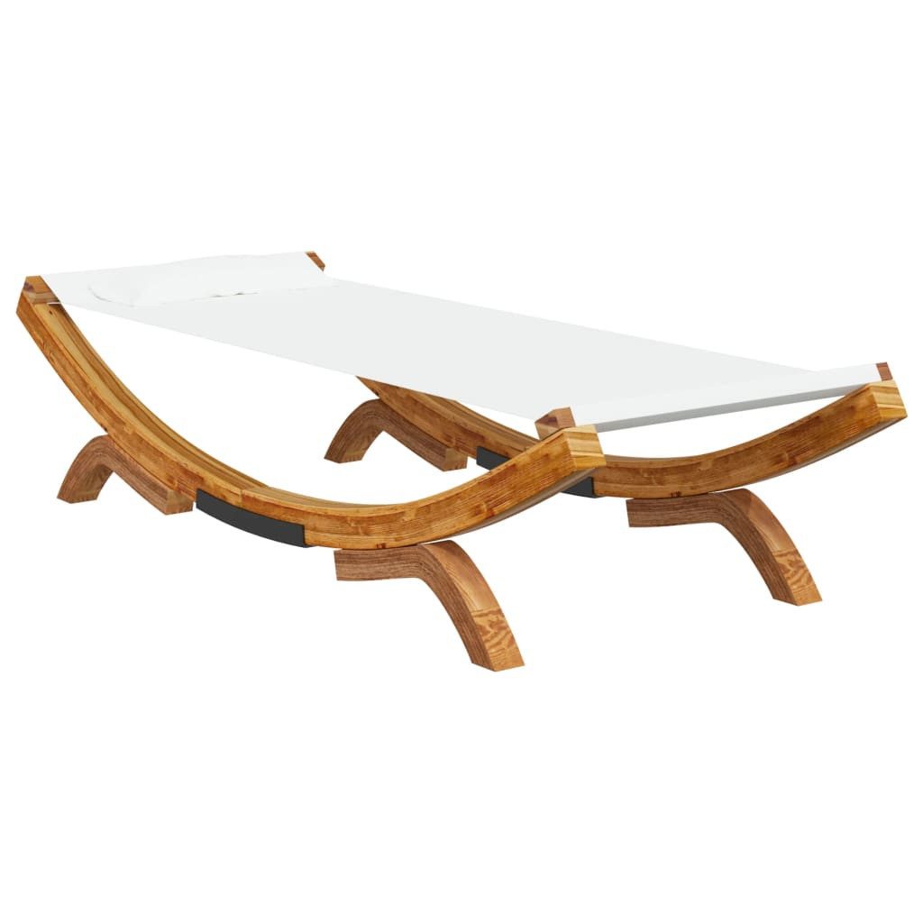 vidaXL Gartenliege Sonnenliege 100x188,5x44 cm Bugholz Massiv Creme