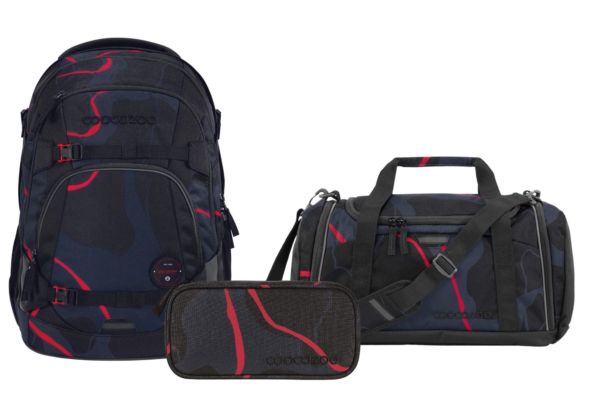 Schulranzen Schulrucksack-Set MATE Lava Lines 3-teilig