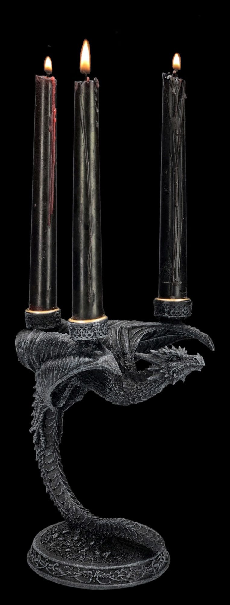 Figuren Shop GmbH Kerzenhalter Drachen Kerzenhalter – Flame Keeper Figur Gothic Deko Statue 18,5 cm