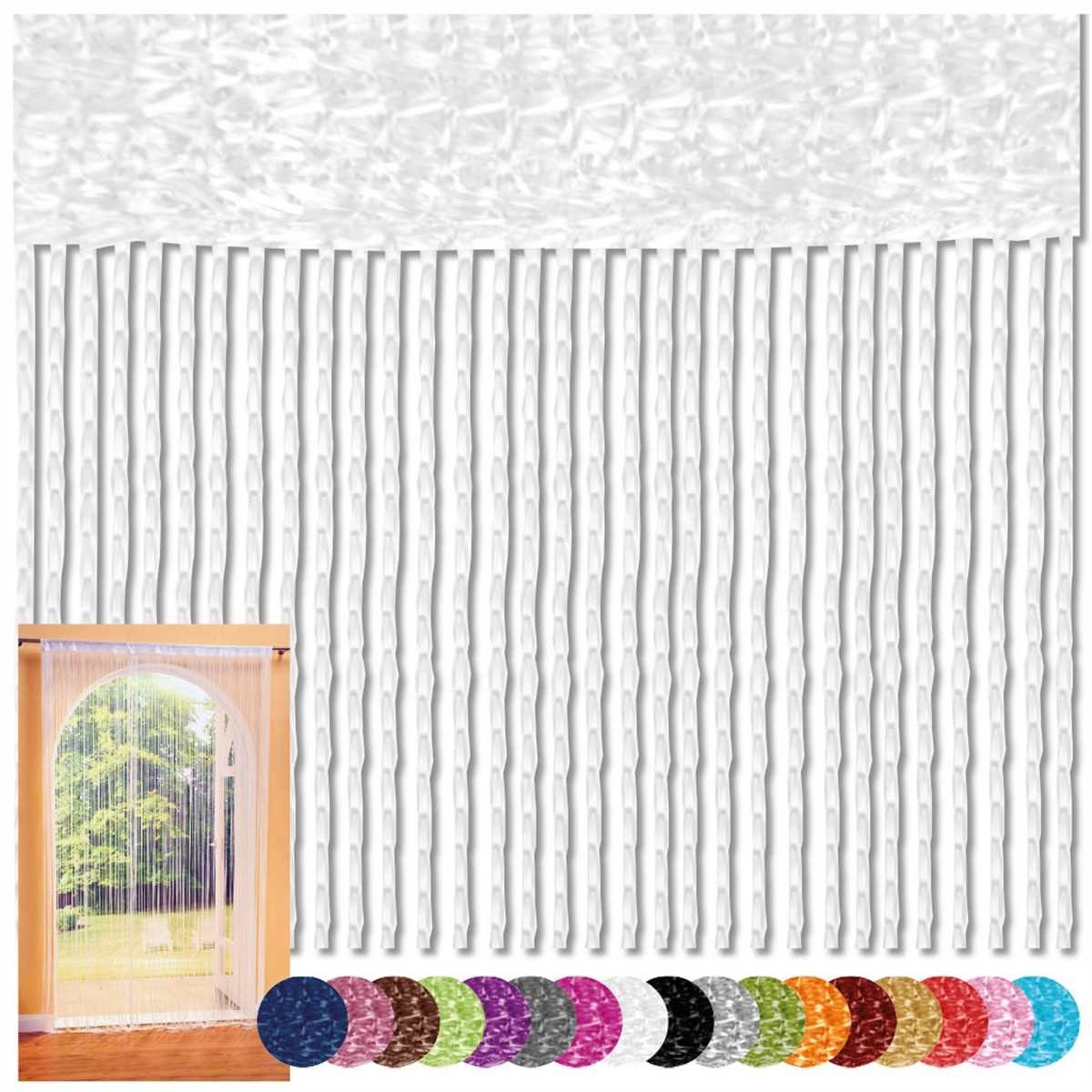 Bestlivings Fadenvorhang (1 St), Stangendurchzug, halbtransparent, Fadengardine mit Stangendurchzug 90x240cm (BxL), Insektenschutz