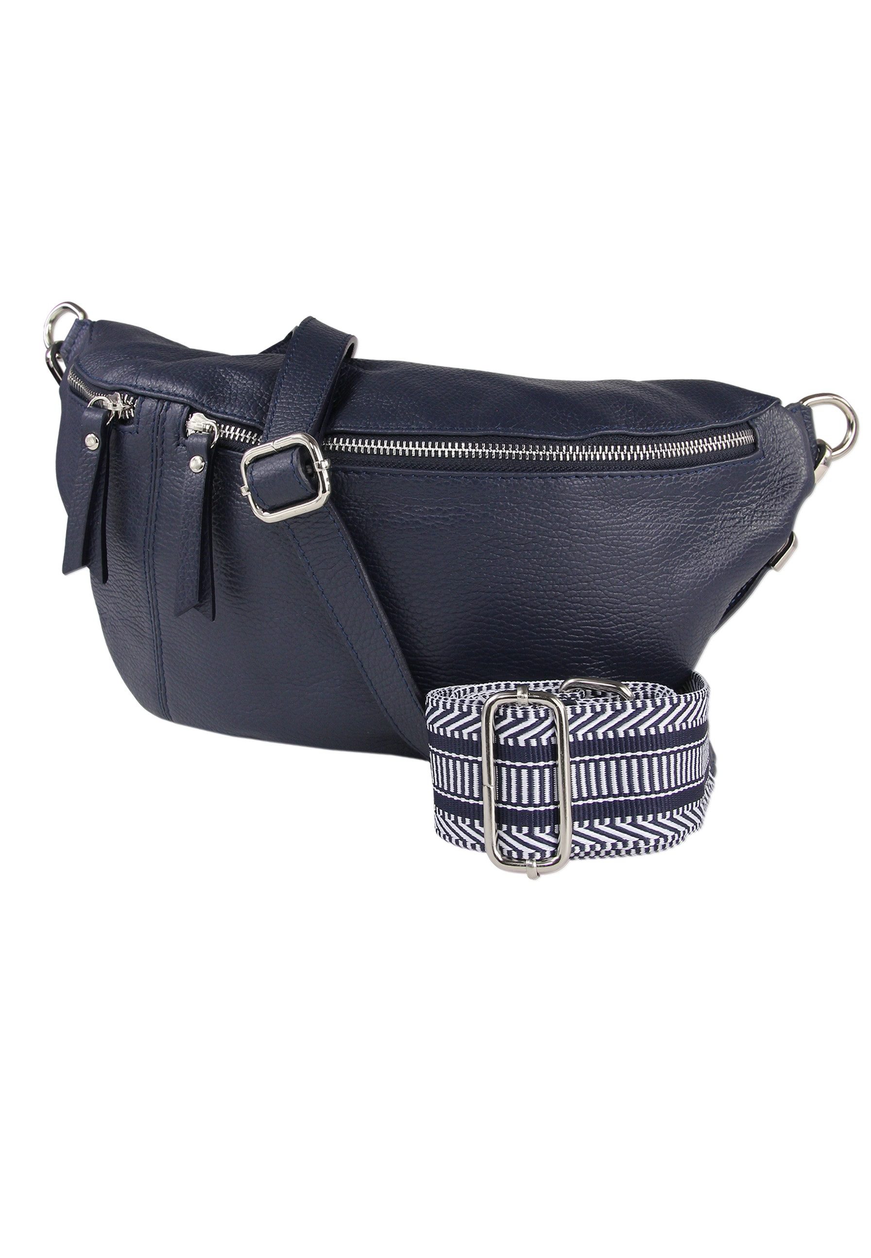 Toscanto Gürteltasche Toscanto dunkelblaufarbene Gürteltasche (Gürteltasche), Damen Gürteltasche Echtes Leder, dunkelblau