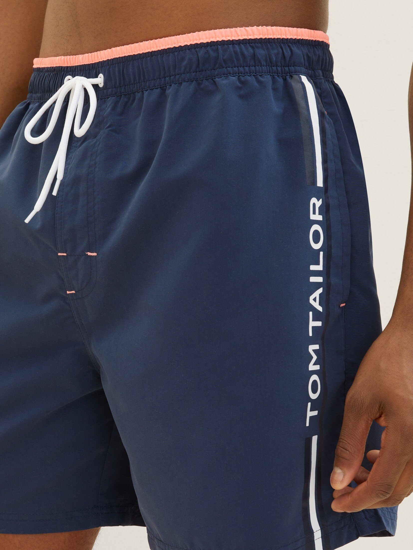 Badehose mit Print TAILOR french TOM Badeshorts Logo navy