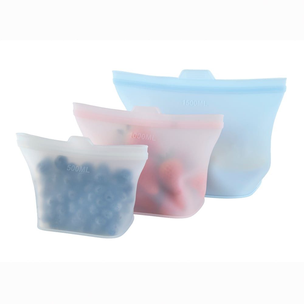 GOURMETmaxx Frischhaltebeutel GOURMETmaxx Silikon-Frischhaltebeutel 3er-Set, GOURMETmaxx Silikon-Frischhaltebeutel 3er-Set