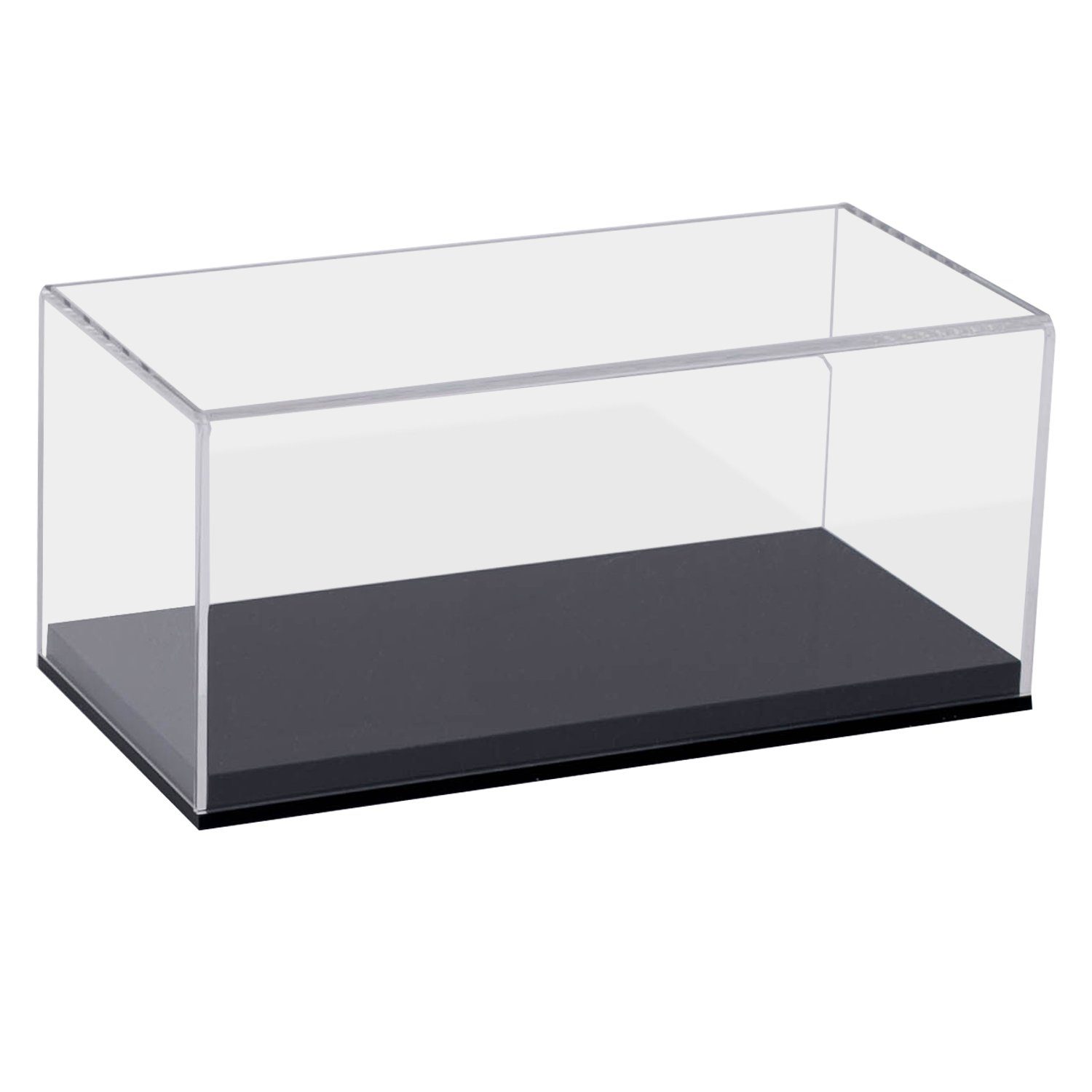 HMF Vitrine elegante Acryl Glasvitrine transparente Sammlerbox für Sammelstücke 24x12x11 cm, Schaukasten aus Acryl für Modellautos