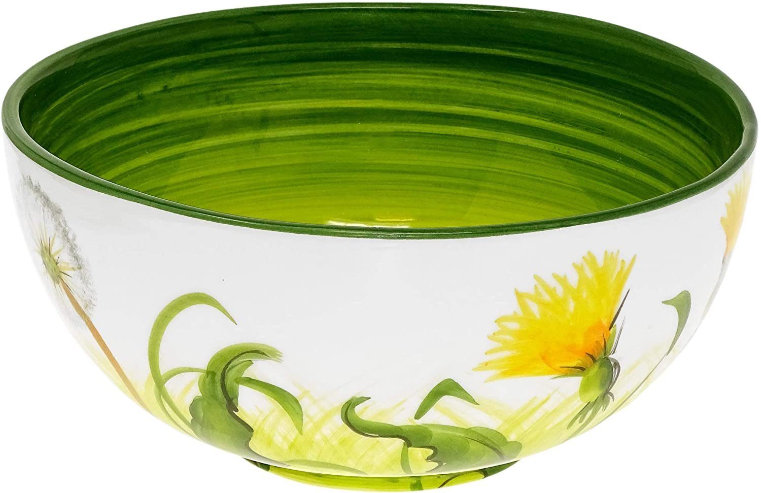 Lashuma Salatschüssel Pusteblume, Keramik, (1-tlg), Runde Deko Schüssel handgemacht 22 cm Ø