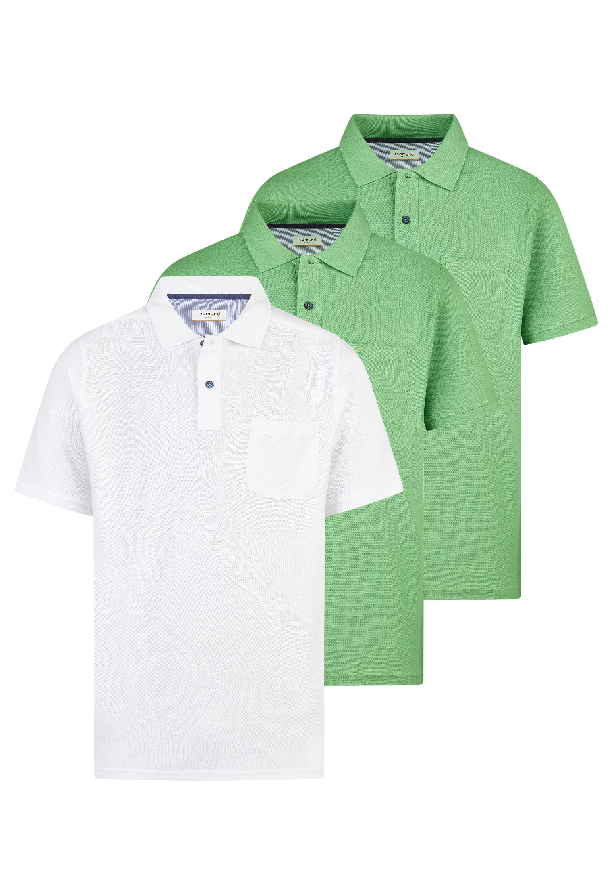 Redmond Poloshirt 3er Pack Basic (Spar-Set, 3-tlg) Poloshirt - Baumwolle - Atmungsaktiv