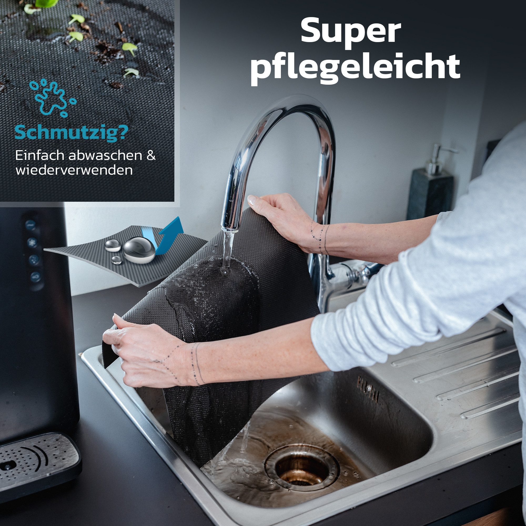 TRIBURG Kofferraummatte TRIBURG Universal Antirutsch Schmutzmatte I Wasserdicht & Zuschneidbar, Antirutschmatte Auto - Antirutschmatte Schubladen – Bild 4 von 5