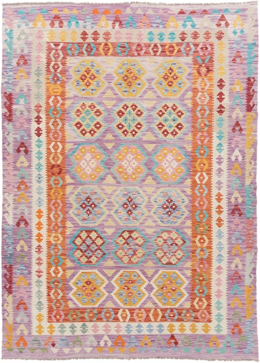 Orientteppich Kelim Afghan 213x294 Handgewebter Orientteppich, Nain Trading, rechteckig, Höhe: 3 mm