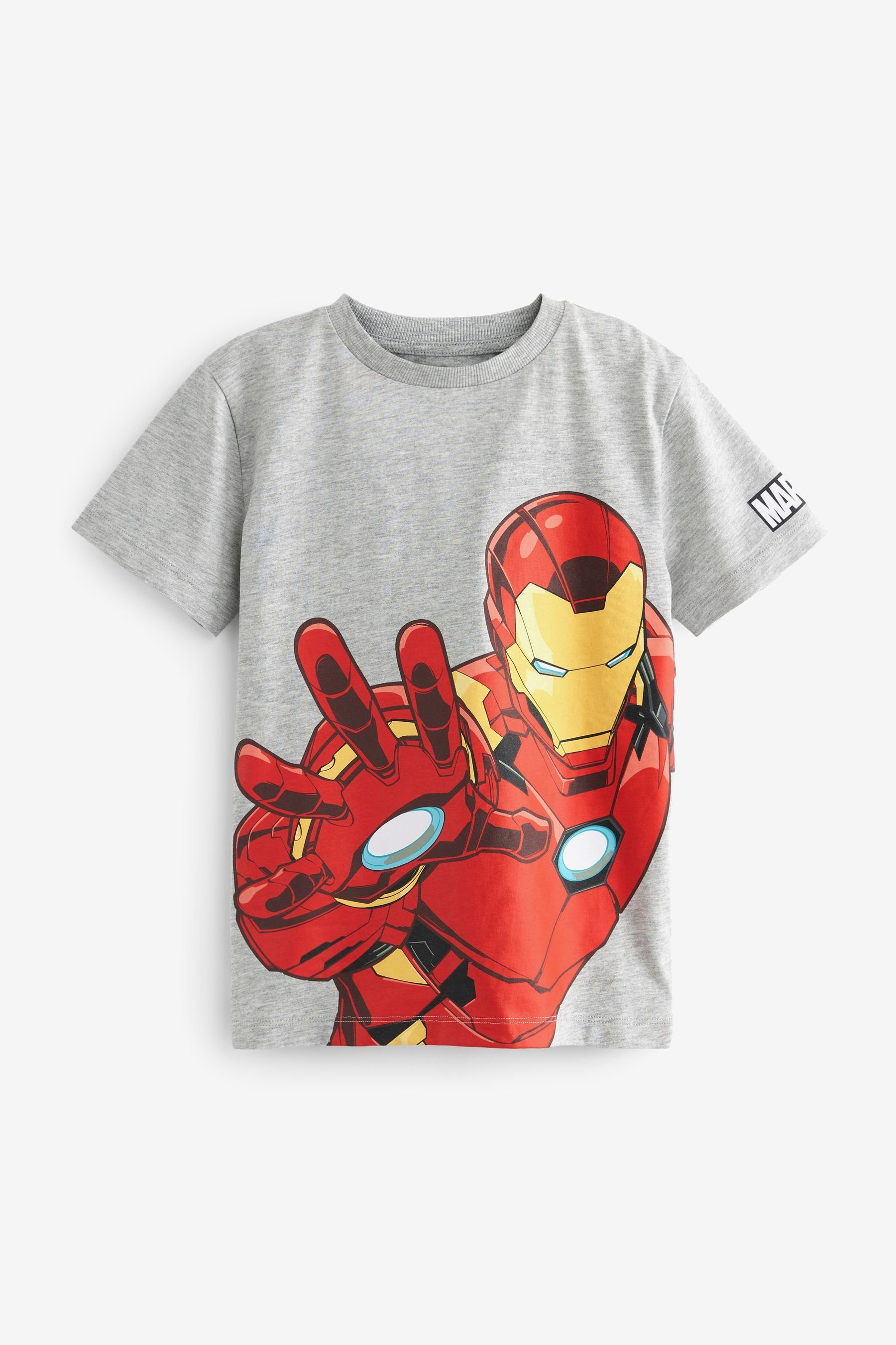 (1-tlg) Man Grey T-Shirt Avengers T-Shirt License Iron Superhero Next