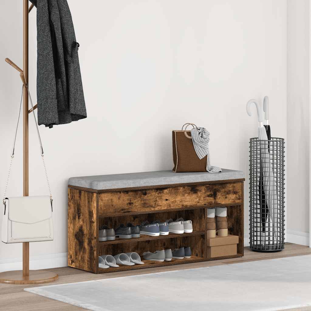 vidaXL Schuhregal Schuhbank Räuchereiche 102x30,5x45 cm günstig online kaufen