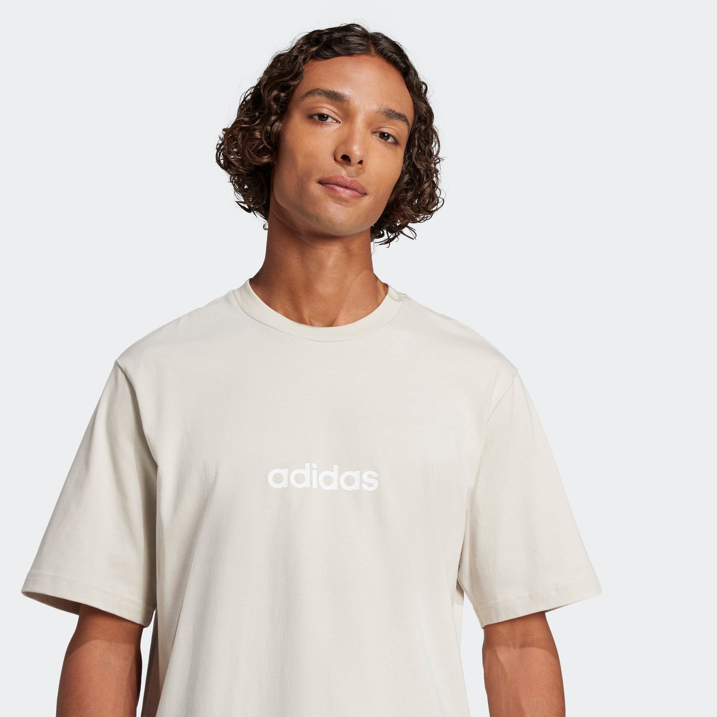 adidas Sportswear T-Shirt M LIN SJ T überschnittene Schultern, Kurzarmdesign, aus Baumwolljersey