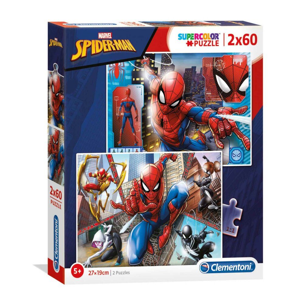 Clementoni® Puzzle Marvel Spiderman Puzzle 2x60Stück, Puzzleteile günstig online kaufen