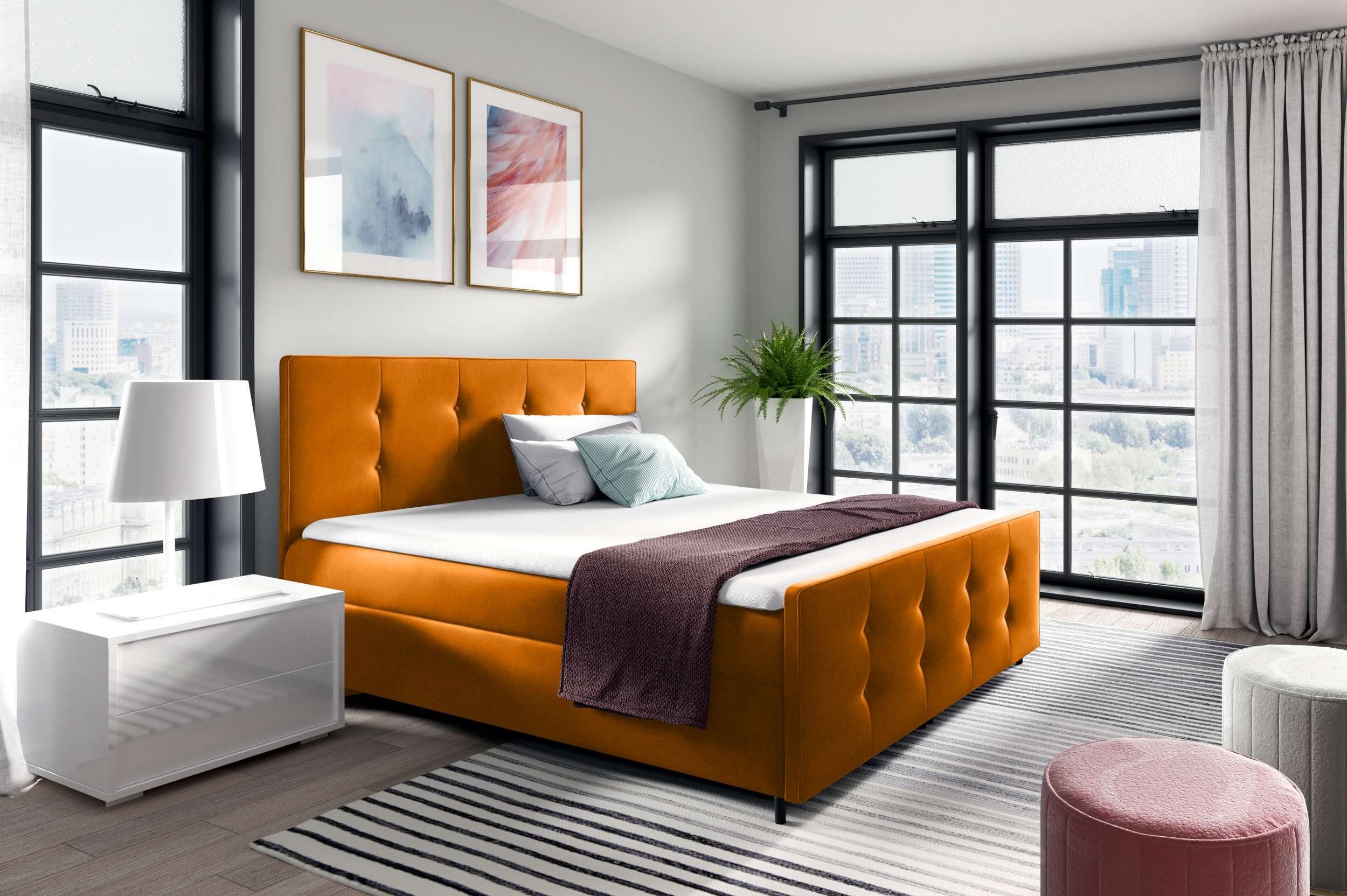 99rooms Boxspringbett Primo (Schlafzimmerbett, Bett), 120/140/160/180/200x200, Bonellfederkern Matratze, Topper, Bettkasten